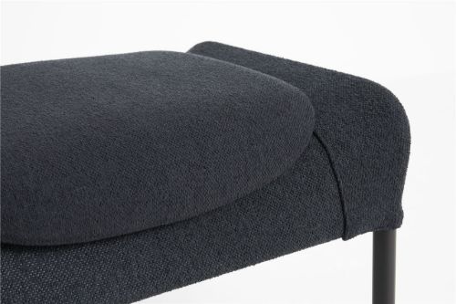 HAY O2 Ottoman H: 40,5 cm - Black Powder Coated Steel/Black