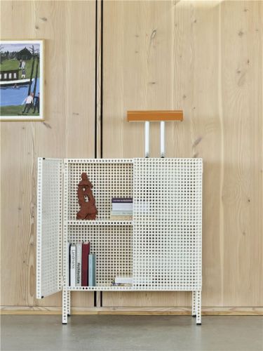 HAY Perforated Floor Cabinet Medium 106,5x89 cm - Steel/Eggshell