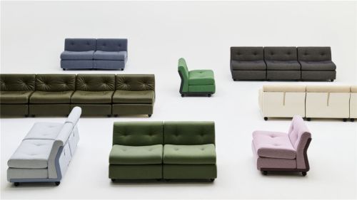 HAY Amanta 4 Seater B: 317 cm - Frost Blue/Hallingdal 130