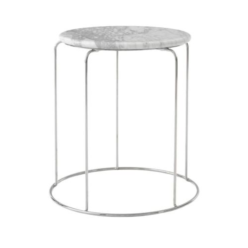 &Tradition Wire Stool Marble Top VP11 Ø: 38 cm - Marble Bianco Carrara