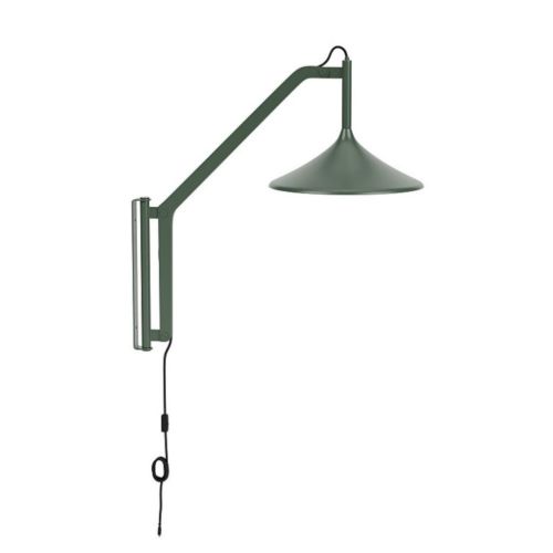 FDB Møbler U18 Hasle Væglampe Kort H: 68,5 cm - Olive Green 