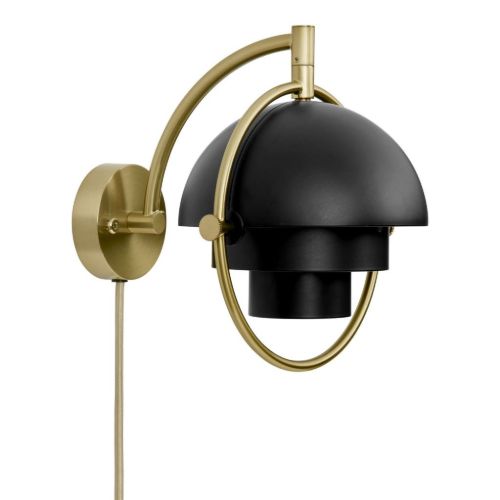GUBI Multi-Lite Wall Lamp Ø: 15 cm - Brass/Black Semi Matt