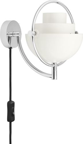 GUBI Multi-Lite Wall Lamp Ø: 15 cm - Chrome/White Semi Matt
