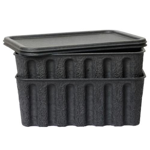 Ferm Living Paper Pulp Box Set Of 2 Large H: 15 cm - Charcoal