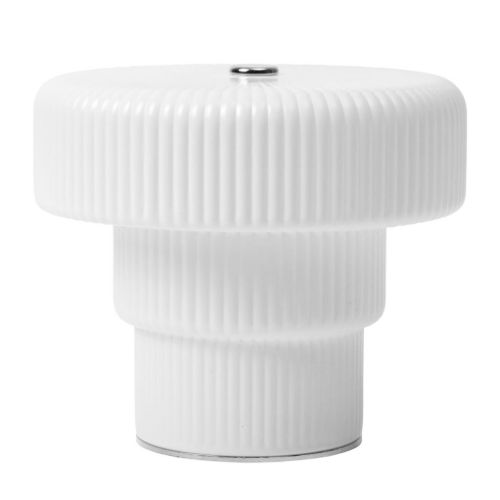 Ferm Living Ripple Portable Lamp H: 10 cm - Opal Glas/Hvid 