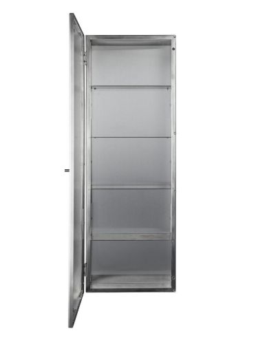 Ferm Living Haze Wall Cabinet 35x100 cm - Rustfrit Stål/Glas