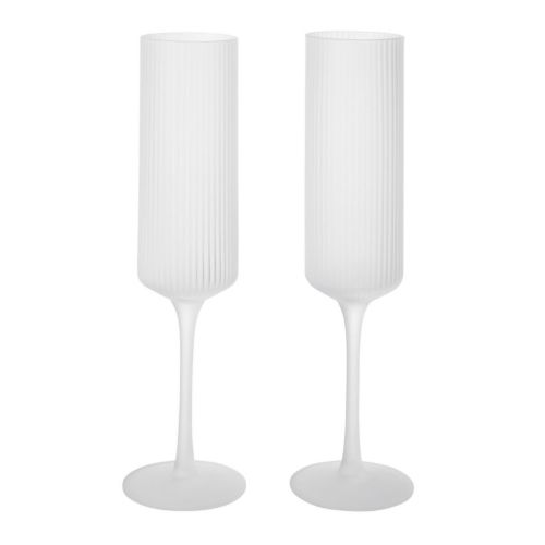 Ferm Living Ripple Champagneglas 15 cl Set of 2 - Frosted Glass