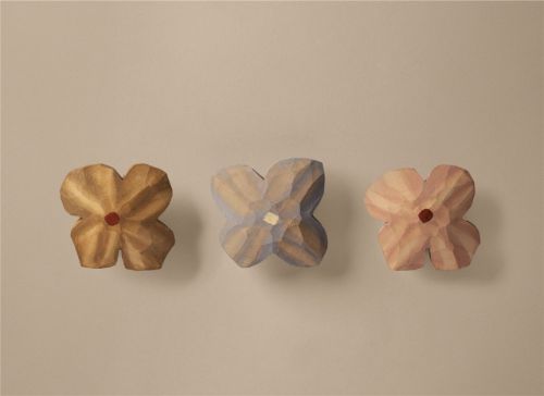 Ferm Living Poesie Hand-Carved Magnets Set of 3 - Wood/Multi