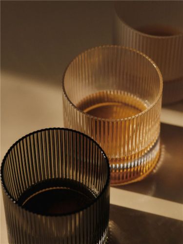 Ferm Living Ripple Tumbler Glasses 25 cl Set of 2 - Glass/Smoked Grey