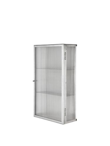 Ferm Living Haze Wall Cabinet 60x35 cm - Reeded Glass/Stainless Steel