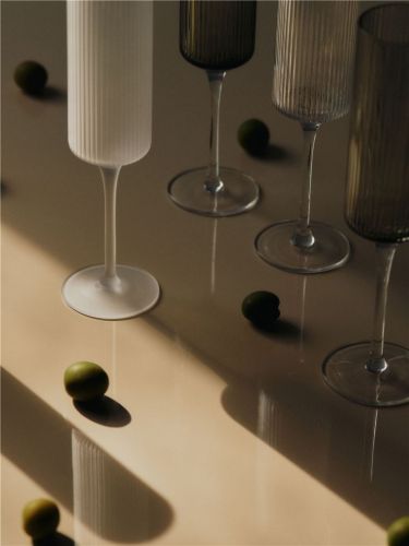 Ferm Living Ripple Champagneglas 15 cl Set of 2 - Smoked Glass