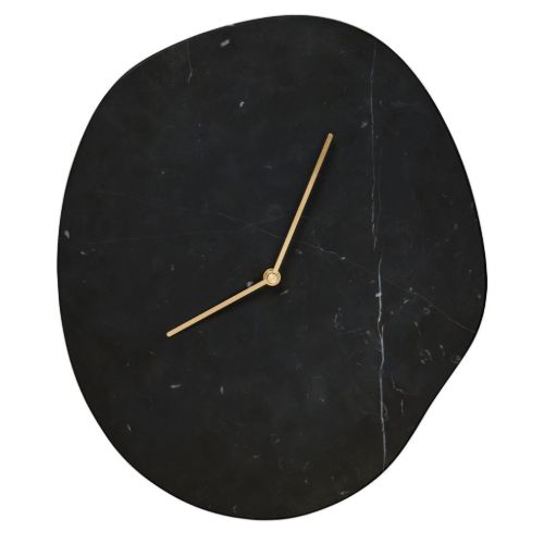 Ferm Living Melt Wall Clock 28x33 cm - Black Marble