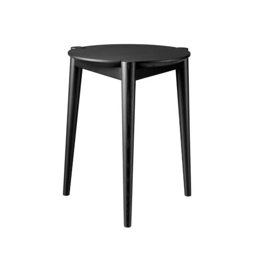 FDB Møbler J160 Søs Skammel H: 45 cm - Massiv Eg/9005 Black