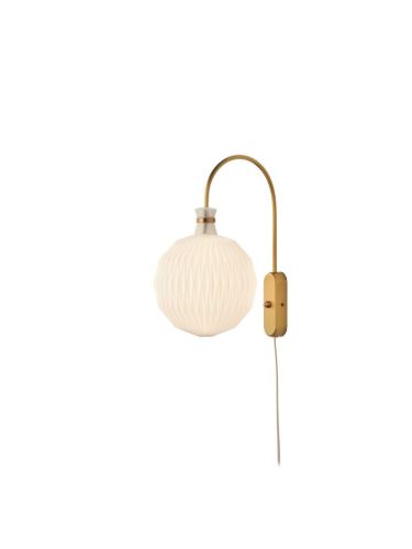 Le Klint 201 Wall Lamp Small H: 35 cm - Messing/Hvid 