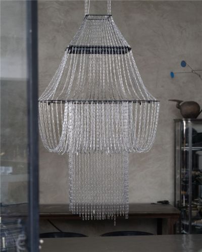 DCW Editions Lampe C Pendant H: 125 cm - Steel/Black