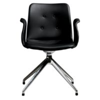 Billede af Bent Hansen Primum Armstol - Zenzo 3 207 Sort Læder/Metalben