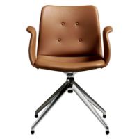 Billede af Bent Hansen Primum Armstol m. Retur Drejestel- Zenzo 3 223 Cognac Læder/Metalben