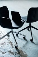 Billede af Bent Hansen Primum Armstol Højdejusterbar m. Drejestel+Hjul - Zenzo 3 207 Sort Læder/Metalben