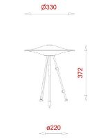 Billede af Piet Hein Sinus 330 Bordlampe H: 37,2cm - Opal/Rød Ledning UDSTILLINGSMODEL 