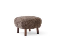 Billede af &Tradition Little Petra ATD1 Pouf H: 37 cm - Oiled Walnut/Sheepskin Sahara