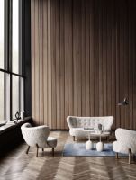 Billede af &Tradition Little Petra VB2 Sofa L: 150 cm - Oiled Walnut/Sheepskin Moonlight