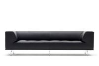 Billede af Fredericia Furniture 4511 Delphi 3 Pers. Sofa L: 240 cm - Sort Læder/Aluminium