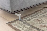 Billede af Fredericia Furniture 4511 Delphi 3 Pers. Sofa L: 240 cm - Sort Læder/Aluminium