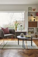 Billede af Hübsch Loungestol Polyester H: 78 cm - Brun/Lysegul UDSTILLINGSMODEL 