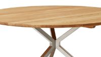 Billede af Form & Refine Frisbee Round Table Ø: 120 cm - Oiled Oak/Matt Chrome Steel UDSTILLINGSMODEL 
