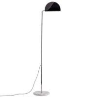 Billede af DCW Editions Mezzaluna Floor Lamp H: 210 cm - Hvid Marmor/Sort Lampeskærm