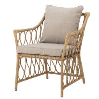 Billede af Bloomingville Belluce Loungestol m. Taburet H: 82 cm - Natur Flettet Polyrattan