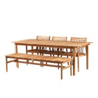 Billede af FDB Møbler Sammen Havesæt M1+M2+M10 - Massiv Teak/Olieret Natur: FORUDBESTIL 2026