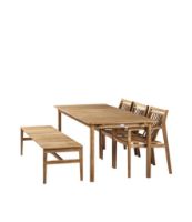 Billede af FDB Møbler Sammen Havesæt M1+M2+M10 - Massiv Teak/Olieret Natur: FORUDBESTIL 2026