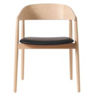 Billede af Andersen Furniture AC2 Stol  H: 74 cm - Bøg Hvidpigmenteret Lak/Sort Læder 