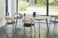 Billede af Andersen Furniture AC2 Stol  H: 74 cm - Bøg Hvidpigmenteret Lak/Sort Læder 