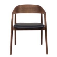 Billede af Andersen Furniture AC2 Stol  H: 74 cm - Bøg Røget Lak/Sort Læder 