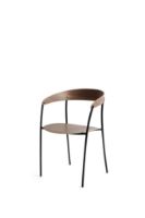 Billede af New Works Missing Armchair Chair SH: 46 cm - Lacquered Walnut/Ultra 574 Brandy 