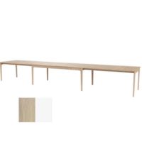 Billede af Skovby SM27 Spisebord inkl. 3 Tillægsplader L: 205-358 cm - Hvidolieret Eg/Hvid Laminat