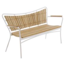 Billede af Mandalay Marguerit Havebænk 3-pers. L: 143 cm - Hvid/Teak