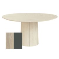 Billede af Skovby SM33 Spisebord inkl. 3 stk. Tillægsplader Ø: 123-149 cm - Hvidolieret Eg/Grøn Laminat