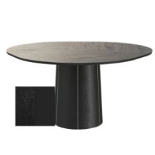 Billede af Skovby SM33 Spisebord inkl. 3 stk. Tillægsplader Ø: 123-149 cm - Sort Lakeret Eg/Sort Laminat
