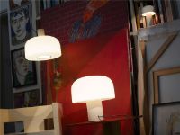 Billede af FLOS Bellhop Glass Pendel S2 Ø: 45 cm - Hvid Glas/Aluminium