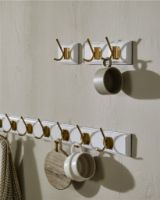 Billede af Nordal Edgy Knagerække m. 8 Knager L: 90 cm - Brass/Hvid