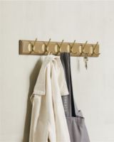 Billede af Nordal Edgy Knagerække m. 6 Knager L: 60 cm - Brass/Brun