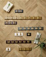 Billede af Nordal Edgy Knagerække m. 6 Knager L: 60 cm - Brass/Grå