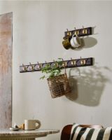 Billede af Nordal Edgy Knagerække m. 3 Knager B: 30 cm - Brass/Mørkebrun 