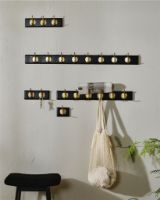 Billede af Nordal Edgy Knagerække m. 2 Knager L: 20 cm - Brass/Sort