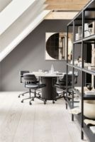 Billede af Vipp 453+ Swivel Stol m. Hjul - Sort Aluminium/Sort Læder