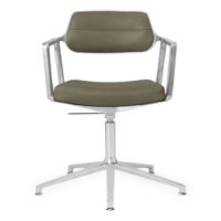 Billede af Vipp 453+ Swivel Stol u. Hjul - Aluminium/Bosco Green Læder