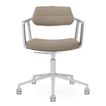 Billede af Vipp 453+ Swivel Stol m. Hjul - Aluminium/Dark Sand Textile